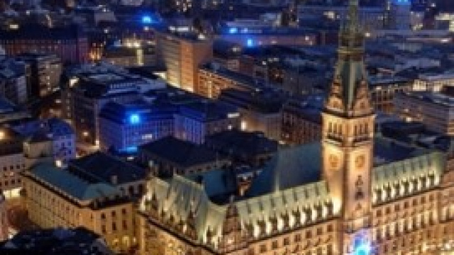 Germania,Amburgo di notte.