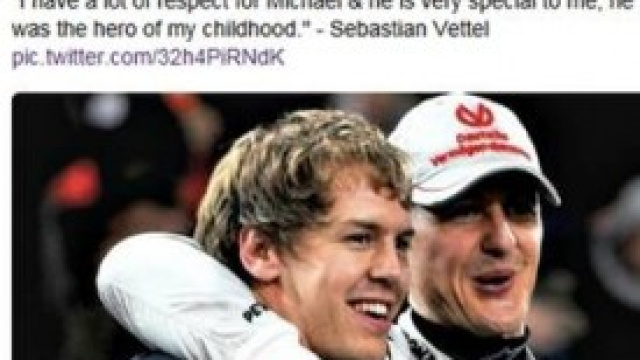 Messaggio di Vettel per il collega Schumi.