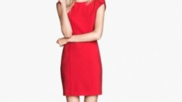 H&M rosso con maniche a palloncino