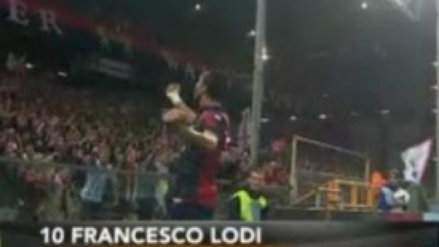 Francesco Lodi a segno con la maglia del Genoa