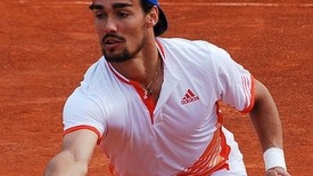 Fabio Fognini a rete sulla terra battuta