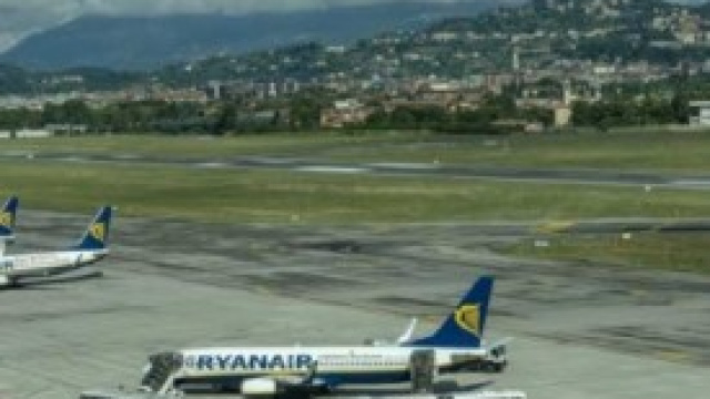 Un aeromobile all'Aeroporto di Orio al Serio