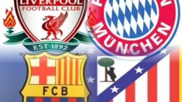Gli stemmi di 4 squadre del calcio europeo