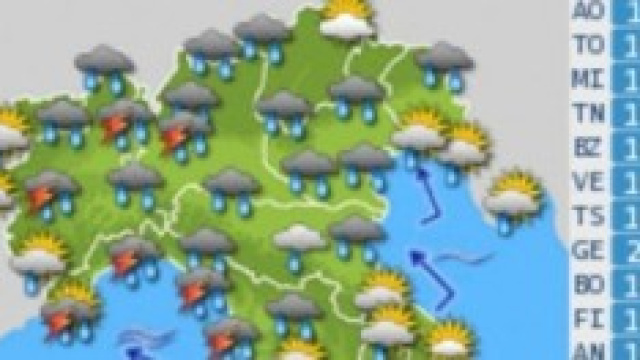 In arrivo temporali nelle regioni del nord