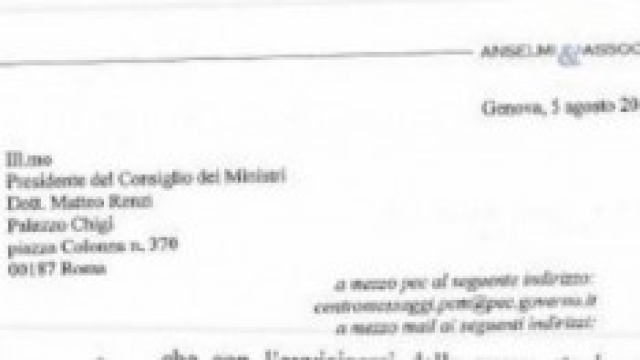 Lettera inviata al Premier Renzi
