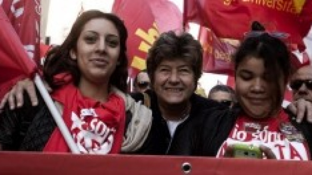 Cgil in piazza, Susanna Camusso e due donne