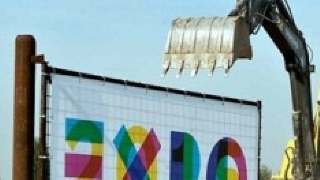 un cantiere dell'Expo 2015 a Milano