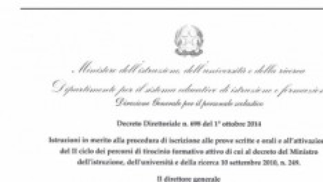 Iscrizione alla prova scritta TFA