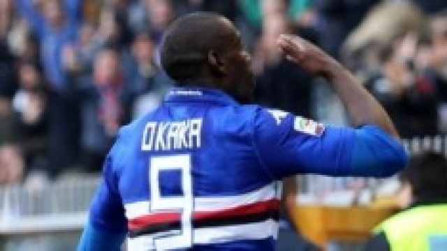 l'attaccante blucerchiato Okaka