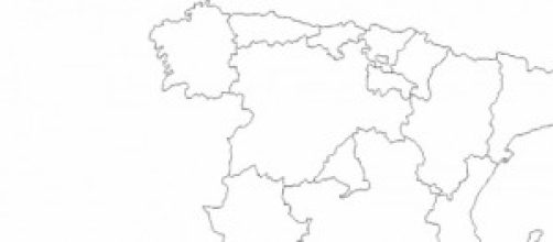 Mapa mudo de la Espa&ntilde;a actual