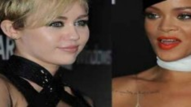 Milley Cyrus e Rihanna alla serata di ieri