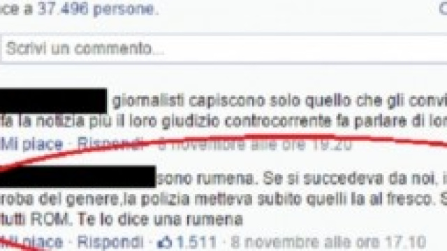 Una romena difende dice fuori i rom