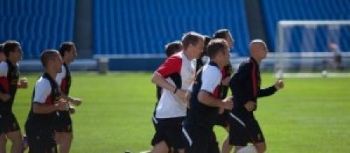 Liverpool players training 