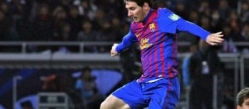 Messi regateando a un portero