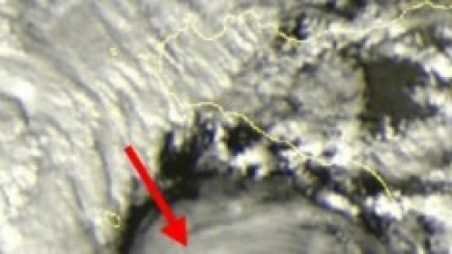 Ciclone formato al largo dello stretto di Messina
