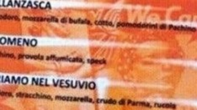 Pizza del men&ugrave; su Facebook
