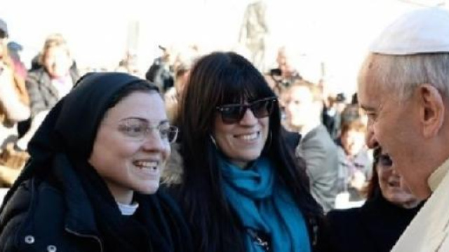 Suor Cristina stamattina col Papa