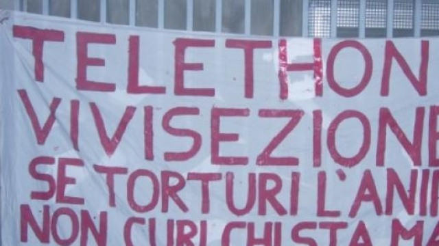 Protesta degli animalisti contro Telethon e RAI