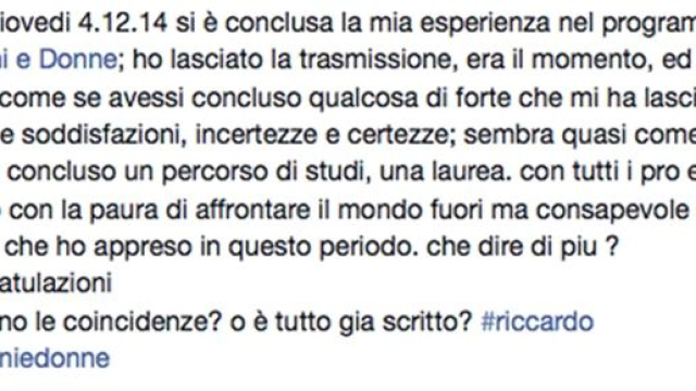 Riccardo Delicati accusa? Ecco lo sfogo