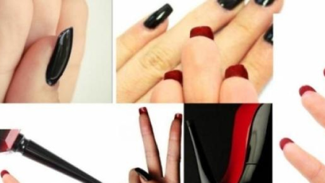 Louboutin Manicure: smalto nero e rosso
