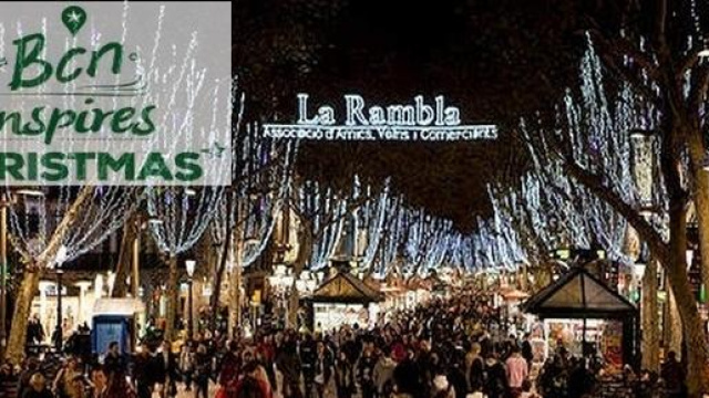 La Rambla a Barcellona durante il Natale