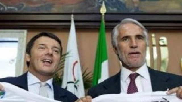 Renzi, con il presidente del Coni, Malag&ograve;