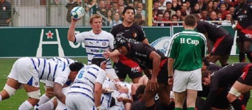 Bath rugby team players in action