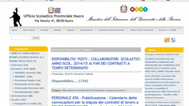 Graduatorie Ata: elenco Usp con pubblicazioni