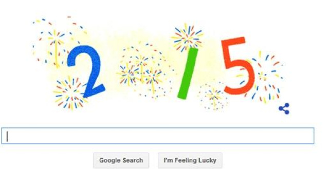 Il primo doodle Google del 2015: Felice Anno Nuovo