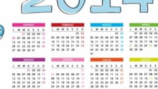 Calendario 2014: date feste, ferie e vacanze.