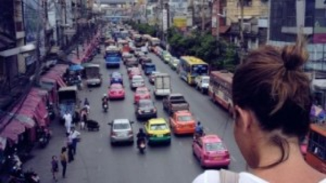 me, Bangkok, traffic, taxi