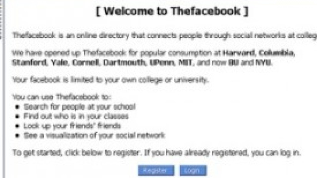 Facebook agli esordi: cos&igrave; si presentava nel 2004