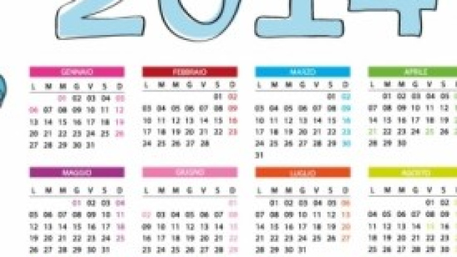 Calendario 2014: San Valentino, Carnevale, Pasqua.
