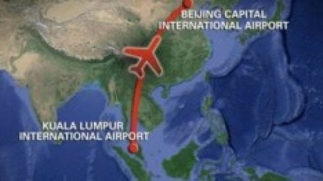 La mappa del volo partito da Kuala Lumpur 