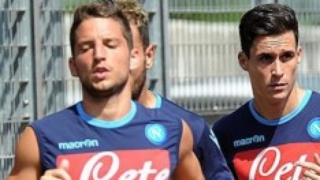 Mertens e Callej&oacute;n in allenamento.