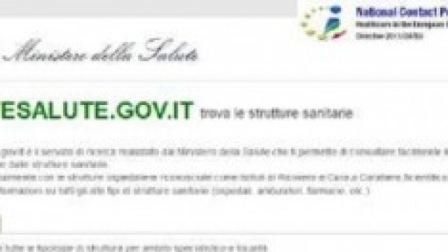 La home page del sito www.dovesalute.gov.it