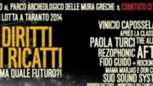 Cantanti e programma concerto 1&deg; maggio Taranto