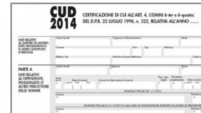 Modello CUD 2014 pensionati e disoccupati