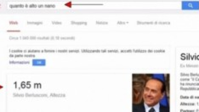 Quanto &egrave; alto un nano: Google e Silvio Berlusconi