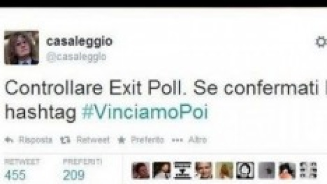 Hashtag #vinciamonoi diventa #vinciamopoi