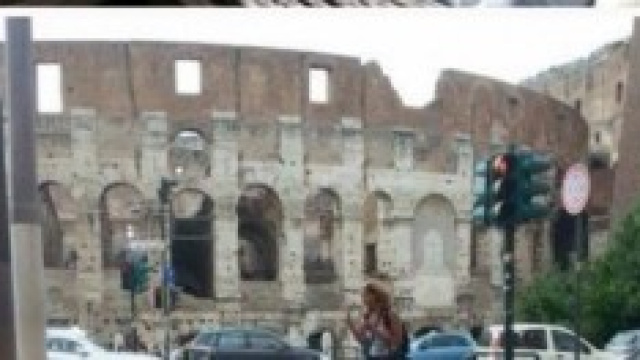 L'uomo sull'amaca di fronte al Colosseo