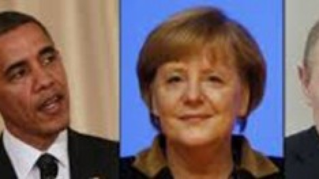 Barack Obama, Angela Merkel, Vladimir Putin