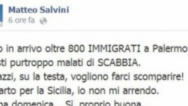 Matteo Salvini lancia l&rsquo;allarme immigrazione 