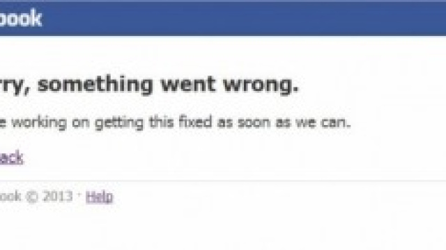 messaggio di errore di Facebook