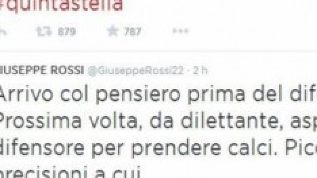Ecco la rabbia di Giuseppe Rossi su Twitter.