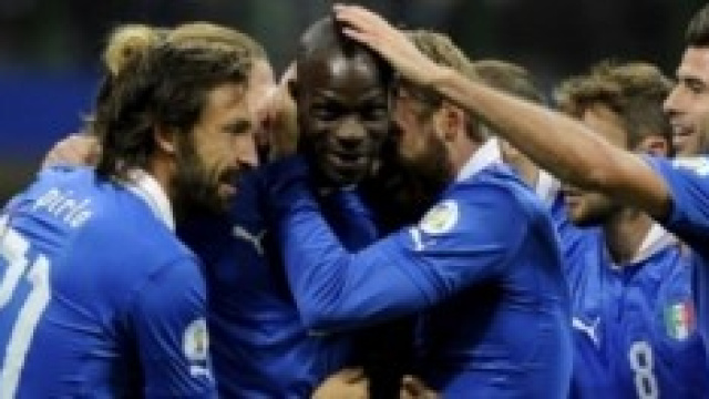 Un'esultanza dei giocatori italiani