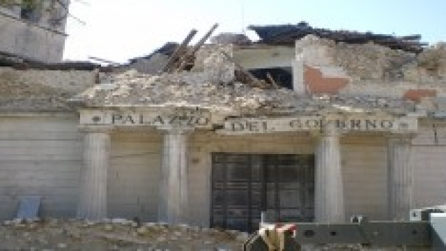 Un'immagine del terremoto accaduto all'Aquila