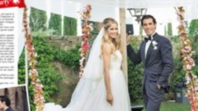 Elena Santarelli e Bernardo Corradi sposi.