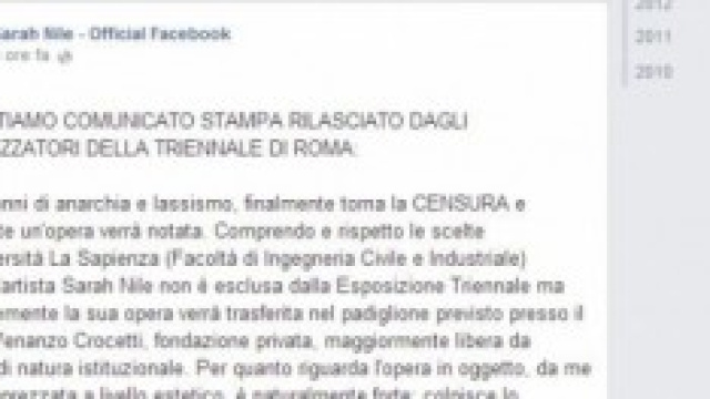spostata location dove sarah esporr&agrave; la sua opera