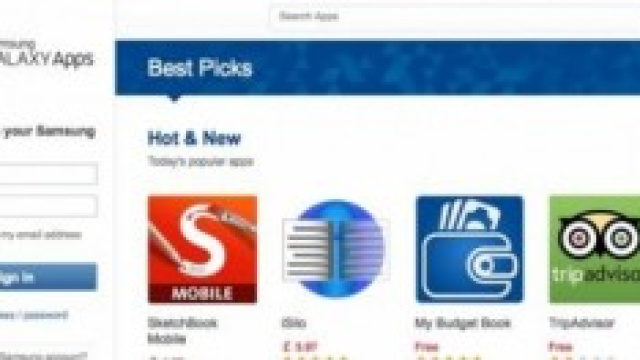 Un'immagine del nuovo app store di Samsung
